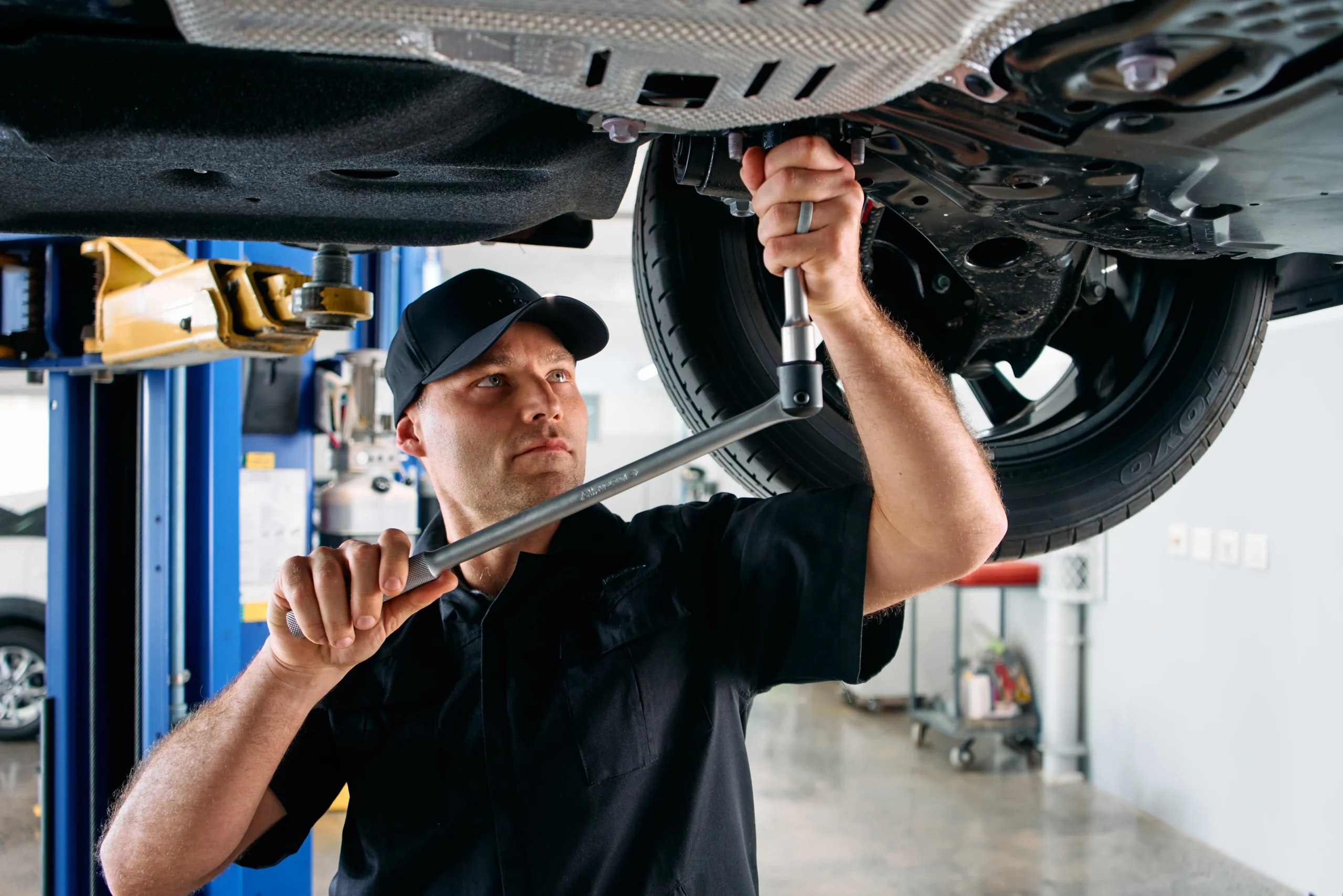 Mazda technician performing maintenance at CMH Mazda Umhlanga